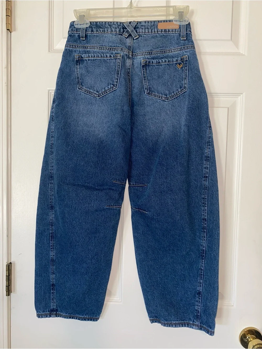 Justice Girls Blue Relaxed Barrel Jeans